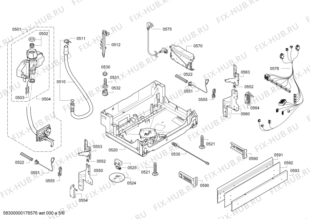 Взрыв-схема посудомоечной машины Siemens SN46T580SK - Схема узла 05
