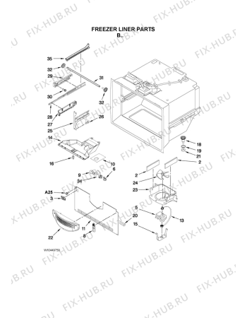 Схема №4 G25EFSB23S9 с изображением Трубка для холодильника Whirlpool 482000019391