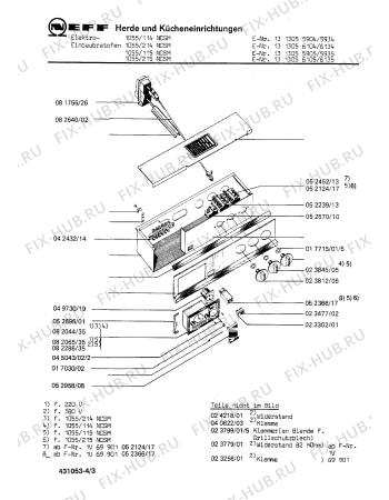 Взрыв-схема плиты (духовки) Neff 1313055935 1055/115NCSM - Схема узла 03