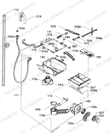 Взрыв-схема стиральной машины Zanussi ZF71.80 - Схема узла Hydraulic System 272