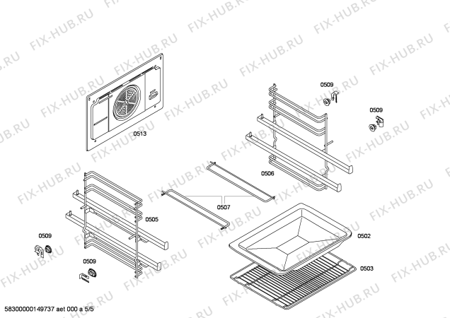 Взрыв-схема плиты (духовки) Bosch HBA76S651E Horno.bosch.py.2d.b5.e3_mct.pt_bsc.inx - Схема узла 05