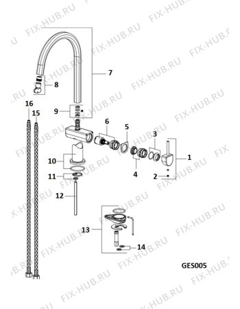 Схема №1 MC3LHHA (F076781) с изображением Другое для смесителя Indesit C00291767