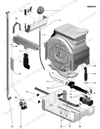 Взрыв-схема стиральной машины Ariston TX50EO (F022068) - Схема узла