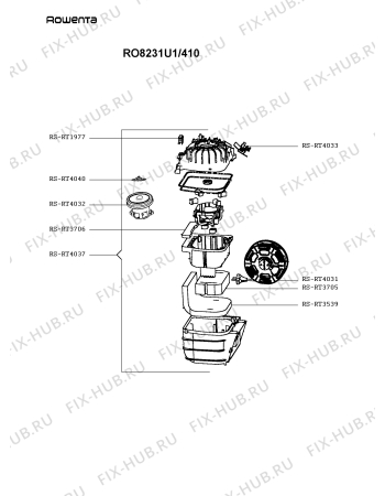 Схема №2 RO8231U1/410 с изображением Моторчик для пылесоса Rowenta RS-RT4037