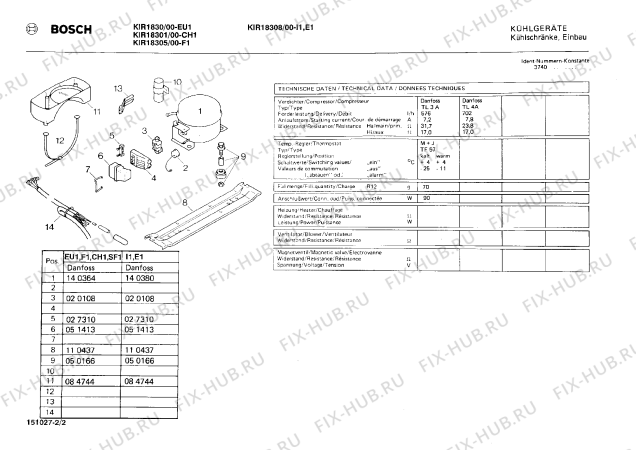 Взрыв-схема холодильника Bosch KIR18305 KIR183 - Схема узла 02