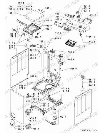 Схема №2 WAT SENSITIVE 22 D с изображением Двигатель (мотор) для стиралки Whirlpool 481236158506