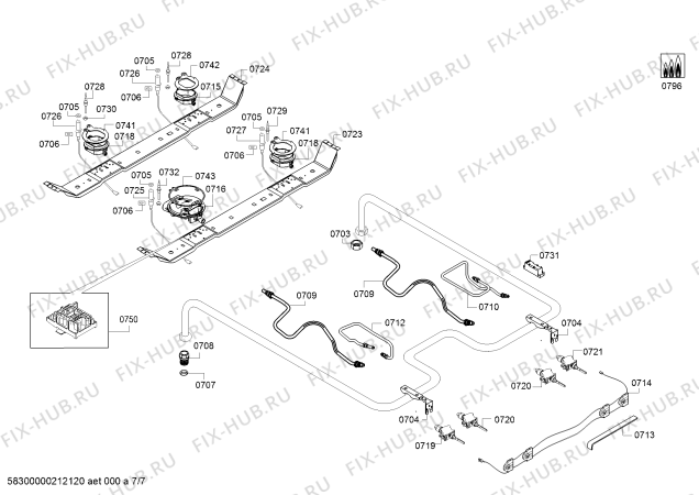 Схема №3 HXS59II51N с изображением Панель управления для плиты (духовки) Bosch 11028801
