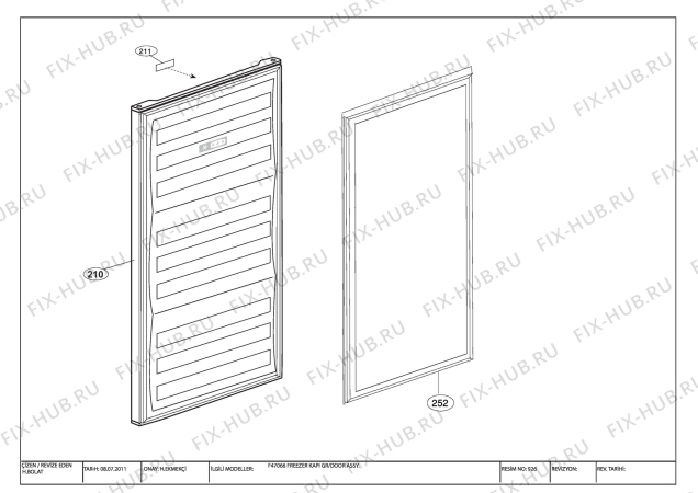 Взрыв-схема холодильника Beko FS166020 (7266948714) - F47066_DOOR