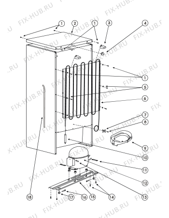 Взрыв-схема холодильника Indesit BEA18LZ (F071209) - Схема узла