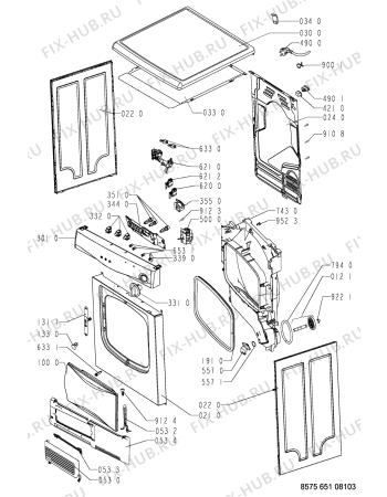 Схема №1 AWZ 651/1 с изображением Декоративная панель для сушилки Whirlpool 481245214177