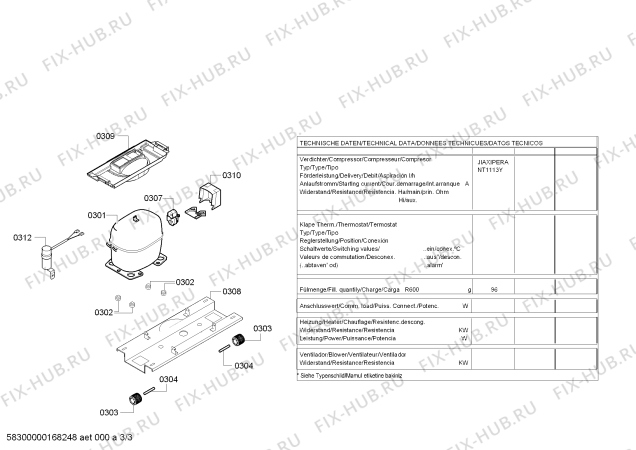 Взрыв-схема холодильника Siemens KG36VVI30 - Схема узла 03