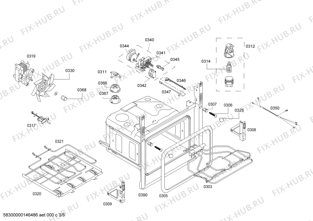 Схема №4 3HB570XP horn.balay.py.2d.CFg.E3_MCT_X.pt_crr.inx с изображением Кольцо для электропечи Bosch 00615575