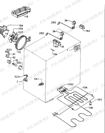 Взрыв-схема плиты (духовки) Zanussi ZDA45W - Схема узла Electrical equipment 268