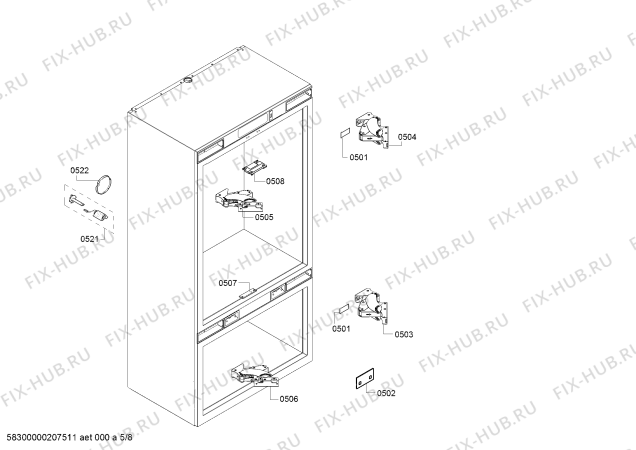 Схема №5 RY492504, Gaggenau с изображением Профилированная полоса для холодильника Bosch 00717512