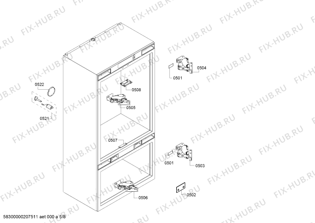 Схема №5 RB472704, Gaggenau с изображением Соединительный элемент для холодильной камеры Bosch 12022463