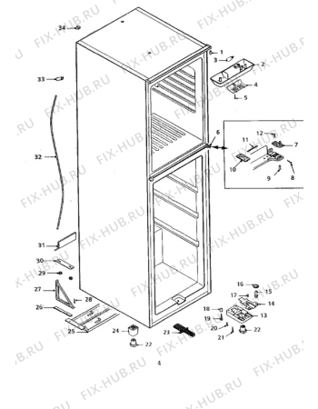 Взрыв-схема холодильника Electrolux ER2941B - Схема узла Cabinet + furniture (extra)