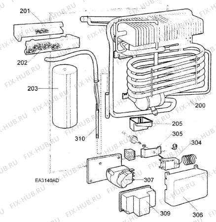 Взрыв-схема холодильника Electrolux Loisirs EA3120BL2 - Схема узла Cooling Appliance