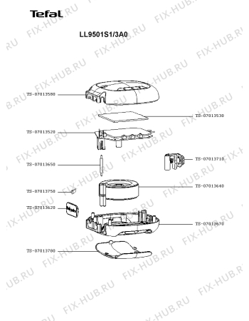 Схема №1 LR9501S1/3A0 с изображением Часть корпуса для электровесов Rowenta TS-07013780