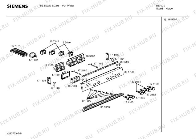 Схема №4 HL56226SC с изображением Инструкция по эксплуатации для плиты (духовки) Siemens 00528300