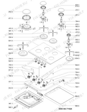 Схема №1 701.503.12 HBN G760 B HOB IK с изображением Шланг для плиты (духовки) Whirlpool 480121104706