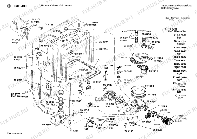 Взрыв-схема посудомоечной машины Bosch SMI5082GB - Схема узла 02