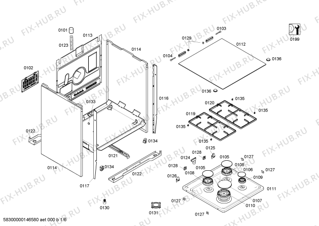 Схема №4 HR725220T с изображением Кабель для плиты (духовки) Bosch 00650759
