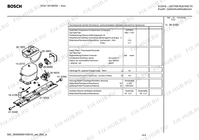 Взрыв-схема холодильника Bosch KGU34190 - Схема узла 04