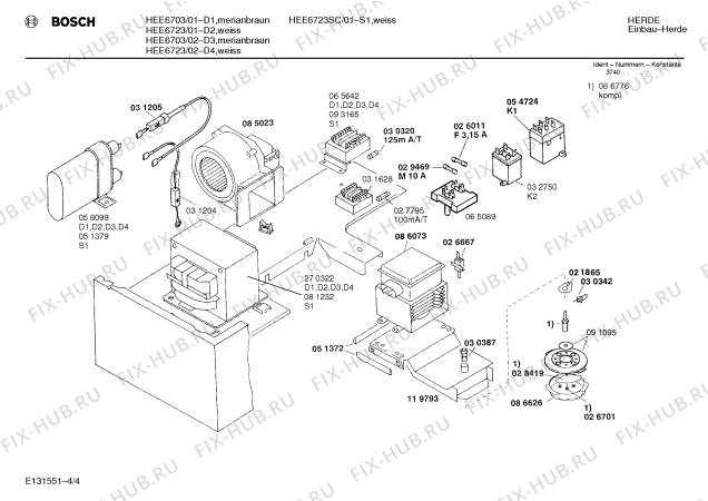 Взрыв-схема плиты (духовки) Bosch HEE6723 - Схема узла 04