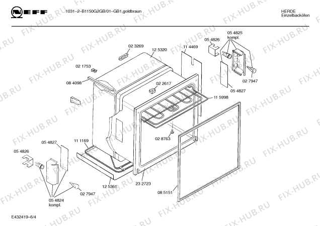 Схема №3 B1150W2GB 10312 с изображением Инструкция по эксплуатации для духового шкафа Bosch 00516904