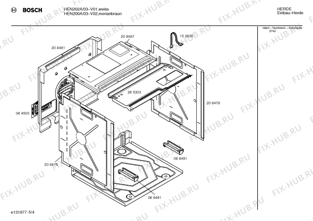 Схема №4 HEN202A с изображением Панель управления для плиты (духовки) Bosch 00288440