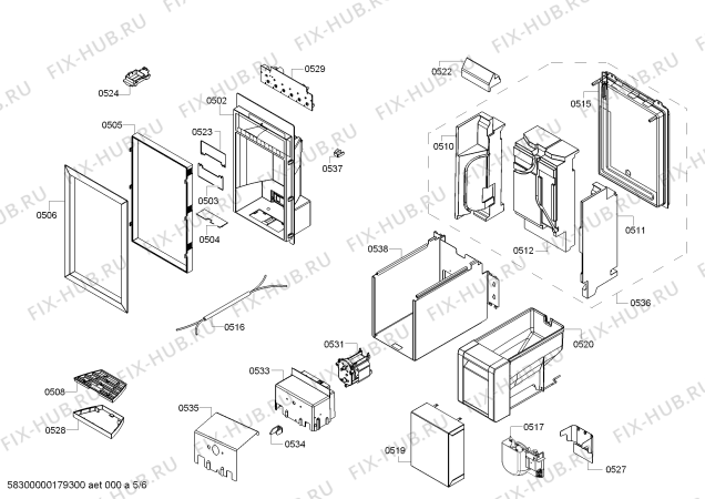 Схема №5 RF463703 с изображением Панель для холодильной камеры Bosch 11002101