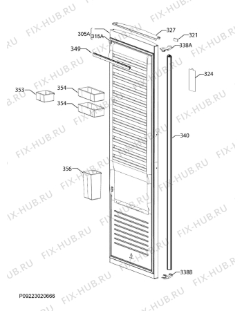 Взрыв-схема холодильника Aeg AGE82924NW - Схема узла Door