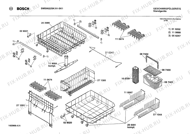Схема №3 SMS9022 с изображением Панель для посудомоечной машины Bosch 00270945