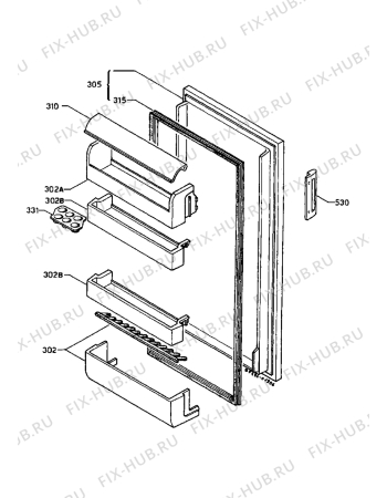 Взрыв-схема холодильника Zanussi ZFC2303 - Схема узла Door 003