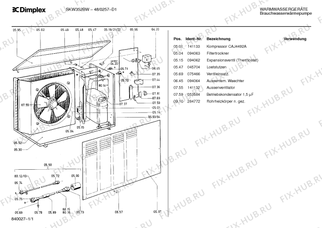 Схема №1 48/0257 SKW352BW с изображением Расширительный клапан для водонагревателя Bosch 00094062