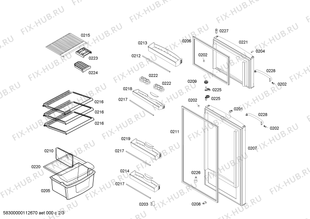 Схема №2 KSV365046N BOSCH с изображением Вставная полка для холодильной камеры Bosch 00440137