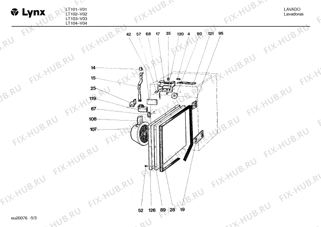 Взрыв-схема стиральной машины Lynx LT102 - Схема узла 03