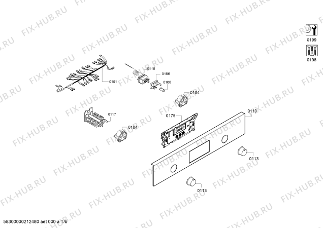 Схема №4 HHF113BR0B с изображением Панель управления для плиты (духовки) Bosch 11025426