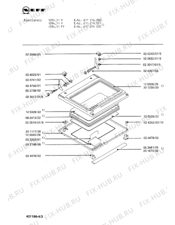 Схема №2 611214001 1294.31Y с изображением Нагревательный элемент для духового шкафа Bosch 00125148