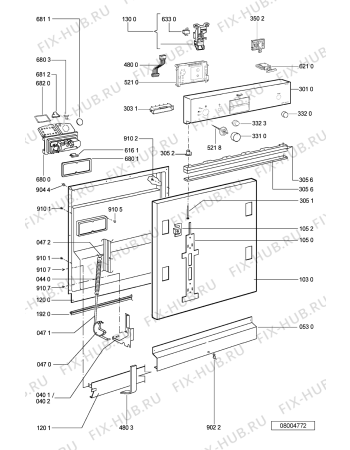 Схема №2 ADG 642/1 IX с изображением Панель для посудомойки Whirlpool 481245373238