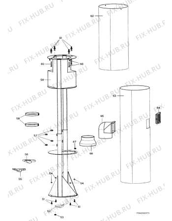 Взрыв-схема вытяжки Zanussi ZHC921X - Схема узла Section 2