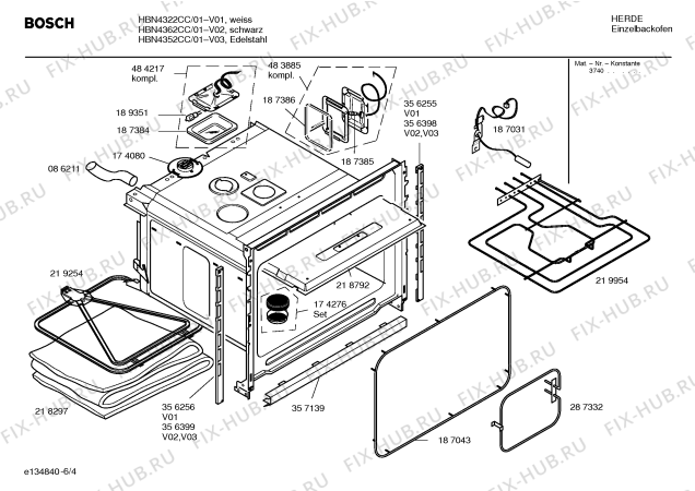 Взрыв-схема плиты (духовки) Bosch HBN4322CC - Схема узла 04