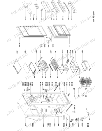 Схема №1 CR328APLE с изображением Полка для холодильной камеры Whirlpool 480132103419