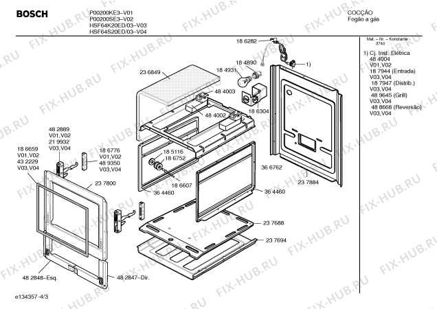 Схема №3 P00210JE3 PREMIUM KLASSE PLUS I с изображением Камера горения для электропечи Bosch 00186618