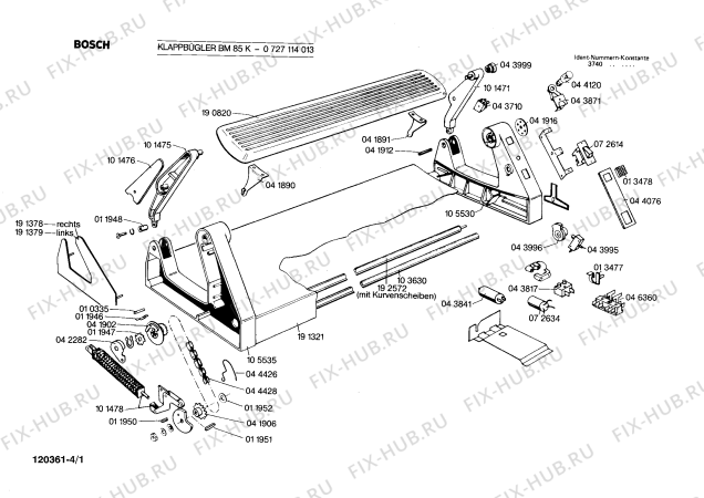 Схема №2 0727214006 BM55T с изображением Ручка для стиралки Bosch 00048661