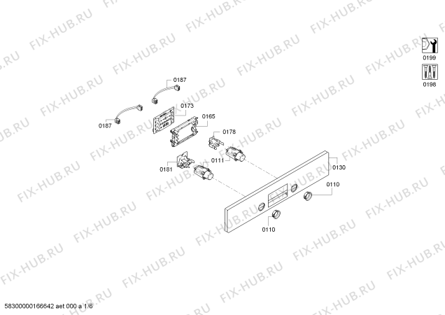 Схема №4 HBG73B520C с изображением Панель управления для плиты (духовки) Bosch 00708781