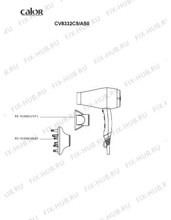 Схема №1 CV8335I0/AS0 с изображением Насадка для фена Rowenta FS-9100014683