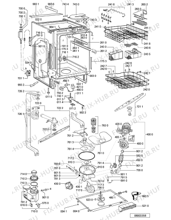 Схема №1 ADG 8556 WHM с изображением Панель для посудомоечной машины Whirlpool 481245372276
