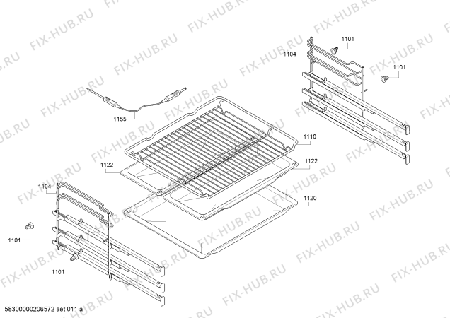 Взрыв-схема плиты (духовки) Bosch HBT457US0 - Схема узла 06