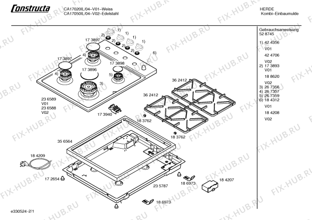 Схема №2 CA17020IL с изображением Инструкция по эксплуатации для духового шкафа Bosch 00528745